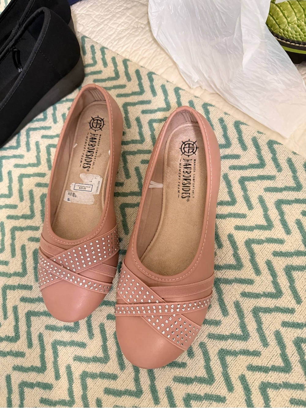 HarborSide Blush Pink Embellished Ballet Flats